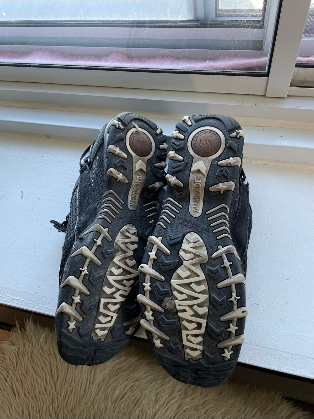 Black Trail Hiking Shoes with Lug Soles